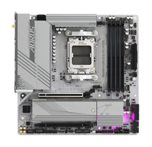 Материнская плата Gigabyte B650M A ELITE AX ICE SocketAM5 AMD B650 4xDDR5 mATX AC`97 8ch (7.1) 2.5Gg RAID+HDMI+DP