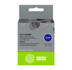 Картридж ленточный Cactus CS-LK5RBP черный для Epson LW400 / LW700 / LW600P / LW1000P / K400 / Z700 / Z900