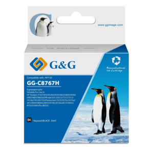 Картридж струйный G&G GG-C8767H черный  (29мл) для HP DJ 5740 / 5743 / 5745 / 5748 / 5793 / 5940 / 5943 / 6540 / 6540d / 6540dt / 6543 / 6543d / 6620 / 6623 / 6840 / 6843 / 6940 / 6940dt / 6943 / 6980series / 6980dt / 6983 / 6985 / 9800series / 9860 / DJ 6310 / 6310xi / 6313 / 6315 / 6318