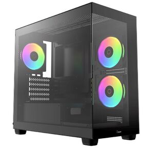 Корпус для ПК Case Ocypus Gamma C52 BK ARGB mATX  /  win  /  black  /  3 ARGB fans  /  no PSU  /  Tempered Glass