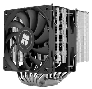 Кулер для процессора /  Thermalright Royal Knight 120 SE  (4-pin PWM,  155mm,  Ni / Cu,  6x6mm,  2x120mm,  66.17CFM / 59CFM,  25.6dBA / 26.1dBA,  1500RPM / 1800RPM,  S: 1200,  1700,  1851,  115X,  AM4,  AM5,  silver,  black)