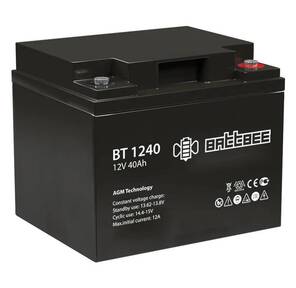Аккумуляторная батарея Delta  (Battbee) BT 1240 напряжение 12В,  емкость 40Ач,  клемма Болт М6  (ДхШхВ: 197х165х170мм Полная высота 170мм;Кол-во элементов 6; Срок службы 3лет; Гарантия 1год)