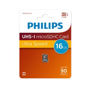 Флеш карта microSD 16GB PHILIPS High Speed  microSDHC Class 10 90MB / s