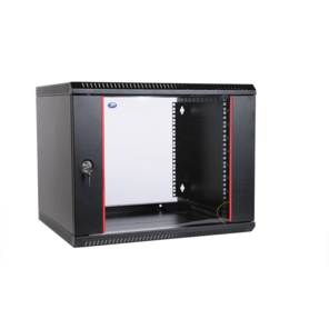 Шкаф настенный ЦМО ШРН-Э-12.500-9005 12U 600x520мм пер.дв.стекл несъемные бок.пан. 50кг черный