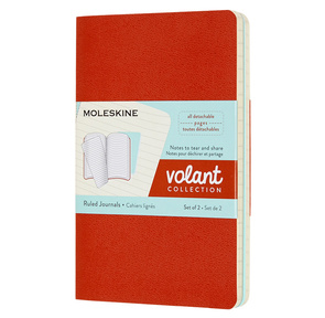Блокнот Moleskine VOLANT QP711F16B24 Pocket 90x140мм 80стр. линейка мягкая обложка оранжевый / голубой  (2шт)
