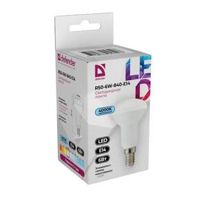 Defender Лампочка светодиодная R50-6W-840-E14 рефлектор,  4000 К,  нейтральный белый