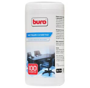 Туба с чистящими салфетками BURO,  для поверхностей,  100 шт