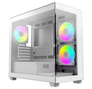Корпус для ПК Case Ocypus Gamma C52 WH ARGB mATX  /  win  /  white  /  3 ARGB fans  /  no PSU  /  Tempered Glass
