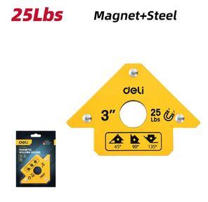 Угольник-фиксатор магнитный для сварки Deli DL-HDW25 макс. усилие 11кг,  углы 45, 90, 135 град.,  размер 118х83х15мм,  вес 320гр.