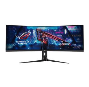 ASUS 49" ROG Strix XG49VQ VA LED изогнутый 3840x1080,  4ms,  450cd / m2,  178° / 178°,  3000:1,  HDMI*2,  DP,  USB-Hub,  144Hz,  HDR,  колонки,  FreeSync,  Tilt,  Swivel,  HAS,  VESA,  Black