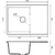 URBAN 668L dark gray 1-чаша+крыло 680*490мм,  монтаж: врезной,  материал: кварц,  цвет: темно-серый