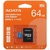Флеш карта microSD 64GB A-DATA microSDHC Class 10 UHS-I A1 100 / 25 MB / s  (SD адаптер)