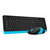 Клавиатура + мышь A4 Fstyler FG1010 клав:черный / синий мышь:черный / синий USB беспроводная