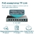 TP-Link TL-SG108PE 8-Port Gigabit Easy Smart PoE Switch,  8 Gigabit RJ45 ports including 4 PoE ports,  IEEE802.3af,  55W PoE power supply,  MTU / Port / Tag-based VLAN,  QoS,  IGMP Snooping,  Port Trunk,  steel case