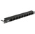 PDU 9 розеток DIN49440  (нем. cтанд.) 1U,  шнур 2м вилка DIN49441  (нем. станд.),  алюминиевый профиль,  черный