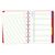 Тетрадь Filofax SAFFIANO 115033 A5 PU 56л линейка съемные листы спираль двойная красный