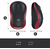 Logitech M185 Red,  оптическая,  1000dpi,  2.4GHz,  USB-ресивер Logitech Unifying®