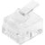 Коннектор TWT  (TWT-PL12-6P4C / 100) RJ12 д / кабеля 4-ех контактный. 100 шт.