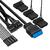 Exegate EX295765RUS Корпус Miditower ExeGate EVO-8227  (ATX,  без БП,  2*USB+1*USB3.0+HD Audio,  черный,  3 вент. с RGB подсветкой,  боковая панель - закаленное стекло)