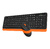 Клавиатура + мышь A4 Fstyler FG1010 клав:черный / оранжевый мышь:черный / оранжевый USB беспроводная