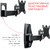 Holder LCDS-5004 Кронштейн настенный металлик для ТВ 10-26" настенный,  +15°,  поворот 270°,  до стены 235мм 2 колена  (до 25кг)