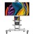 Мобильная стойка ONKRON на 1 ТВ /  32-65" от 200х200 до 400х600 наклон 0? поворот 0? макс нагр 45, 5кг Высота 1200-1500мм,  кабель-канал,  2 полки,  регулировка полок по высоте,  колесики с блокировкой,  белая