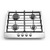 Газовая варочная панель EVELUX,  Hi-Tech,  60 см,  4 конфорки,  чугунные решетки,  газ-контроль,  электроподжиг,  механическое управление,  цвет нержавеющая сталь