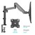 ONKRON G70 BLACK Кронштейн для монитора 13-32" макс. 100*100,  струбцина,  наклон -35?+35? поворот 360?,  вылет от основание 0-534мм,  макс.перемещение по вертикали 0-600мм,  кабель-канал,  пружина,  нагрузка 1-8кг