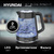 Чайник электрический Hyundai HYK-G3503 1.7л. 2200Вт черный / серебристый  (корпус: стекло)