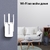 N300 wifi signal Amplifier,  wall socket connection,  up to 300Mbps 2.4 GHz,  support 802.11 b / g / n standards,  Reset button,  WPS button,  3 external antennas