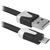 Кабель Defender USB08-03P USB2.0 AM-MicroBM,  плоский,  чёрный,  1.0м