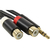 Переходник-разветвитель Vention гибкий Jack 3.5 mm M / 2RCA F - 0.3 м Чёрный