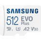 Флеш карта microSD 512GB SAMSUNG EVO PLUS microSDXC Class 10,  UHS-I,   (SD адаптер) 130MB / s