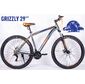 Велосипед   NRG Bikes GRIZZLY (Пол: мужской/женский, Материал: Сталь Hi-Ten, Ростовка: 20", Тормоз передний/задний : Дисковый, механический DB160, Задний переключатель: SHIMANO RD-TZ500, Передний переключатель: SHIMANO FD-TZ500,Размер колес: 29", gray-black-orange)