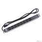 Cabeus PDU-8I-2IEC Блок розеток для 19" шкафов,  горизонтальный,  8 розеток IEC 320 C13,  10 A,  без выключателя,  алюминиевый корпус,  шнур 2 м,  вилка IEC 320 C14