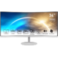 MSI 34" Pro MP341CQW белый VA LED 1ms 21:9 HDMI M / M матовая 300cd 178гр / 178гр 3440x1440 100Hz DP 2K 7.7кг