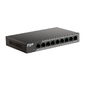 D-Link DSS-100E-9P / B1A,  L2 Unmanaged Surveillance Switch with 8 10 / 100Base-TX ports and 110 / 100 / 1000Base-T port  (8 PoE ports 802.3af / 802.3at  (30 W),  PoE Budget 92W,  up to 250m power delivery).2K Ma