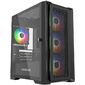 Powercase ByteFlow Micro Black,  Tempered Glass,  4х 120mm ARGB fans,  ARGB HUB,  чёрный,  mATX   (CAMBFB-A4)