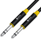GCR Кабель 3.0m аудио STEREO jack 6, 35mm / jack 6, 35mm черный,  AL case черный,  желтая окантовка,  M / M,  GCR-53425