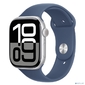Apple Watch Series 10 46mm Silver Aluminium Case with Denim Sport Band - M / L  (MWWM3LW / A)