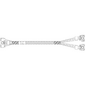 Кабель Amphenol RMC74-6891 Cable MCIO x8 74P  (прямой)  -TO-  2*MCIO x4 38P  (прямой) ,  85 Ohm,  PCIe 5.0,  L:70cm