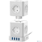 Cablexpert Сетевой фильтр Tower TWR-9-U4-W-2  (9р,  16А,  4 х USB,  3.1А,  2м,  ур.защиты 4+) белый,  коробка {22550}