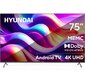 Телевизор LED Hyundai 75" H-LED75BU7009 Android TV Frameless черный 4K Ultra HD 60Hz DVB-T DVB-T2 DVB-C DVB-S DVB-S2 USB WiFi Smart TV