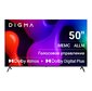 Телевизор QLED Digma 50" DM-LED50UQB31 Google TV Frameless Metal черный / черный 4K Ultra HD 60Hz MEMC DVB-T DVB-T2 DVB-C DVB-S DVB-S2 USB WiFi Smart TV