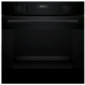 Serie 4,  духовой шкаф электрический,  60 см,  76 л,  черный,  Auto Pilot 10,  3D Hotair, класс энергоэффективности А,  7 режимов,  LCD-дисплей,  галогенное освещение,  самоочистка EcoClean, проволочные направляющие