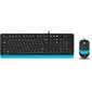 Клавиатура + мышь A4 Fstyler F1010 клав:черный / синий мышь:черный / синий USB