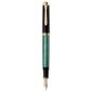 Ручка перьевая Pelikan Souveraen M 400  (994848) черный / зеленый EF перо золото 14K покрытое родием подар.кор.