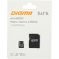 Флеш карта microSDXC Digma 64GB CARD30 V30 + adapter