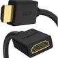 Greenconnect Удлинитель 2.0m v2.0 HDMI-HDMI черный,  OD7.3mm,  28 / 28 AWG,  позолоченные контакты,  Ethernet 18.0 Гбит / с,  19M  /  19F,  тройной экран  (GCR-HMFR6-BB3S-2m)