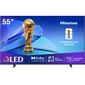 Телевизор ЖК 55'' Hisense /  55",  QLED,  Ultra HD,  Smart TV  (ОС VIDAA U9),  Wi-Fi,  DVB-T2 / T / C / S2 / S,  2х7W,  CI+ (1.4),  3хHDMI,  2хUSB,  Works with Alexa,  Alexa Built-in,  VIDAA Voice,  Yandex,  Black 2025